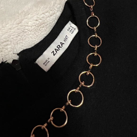 4/$20 - Zara knit tshirt black with gold chain women’s size small - Picture 8 of 10